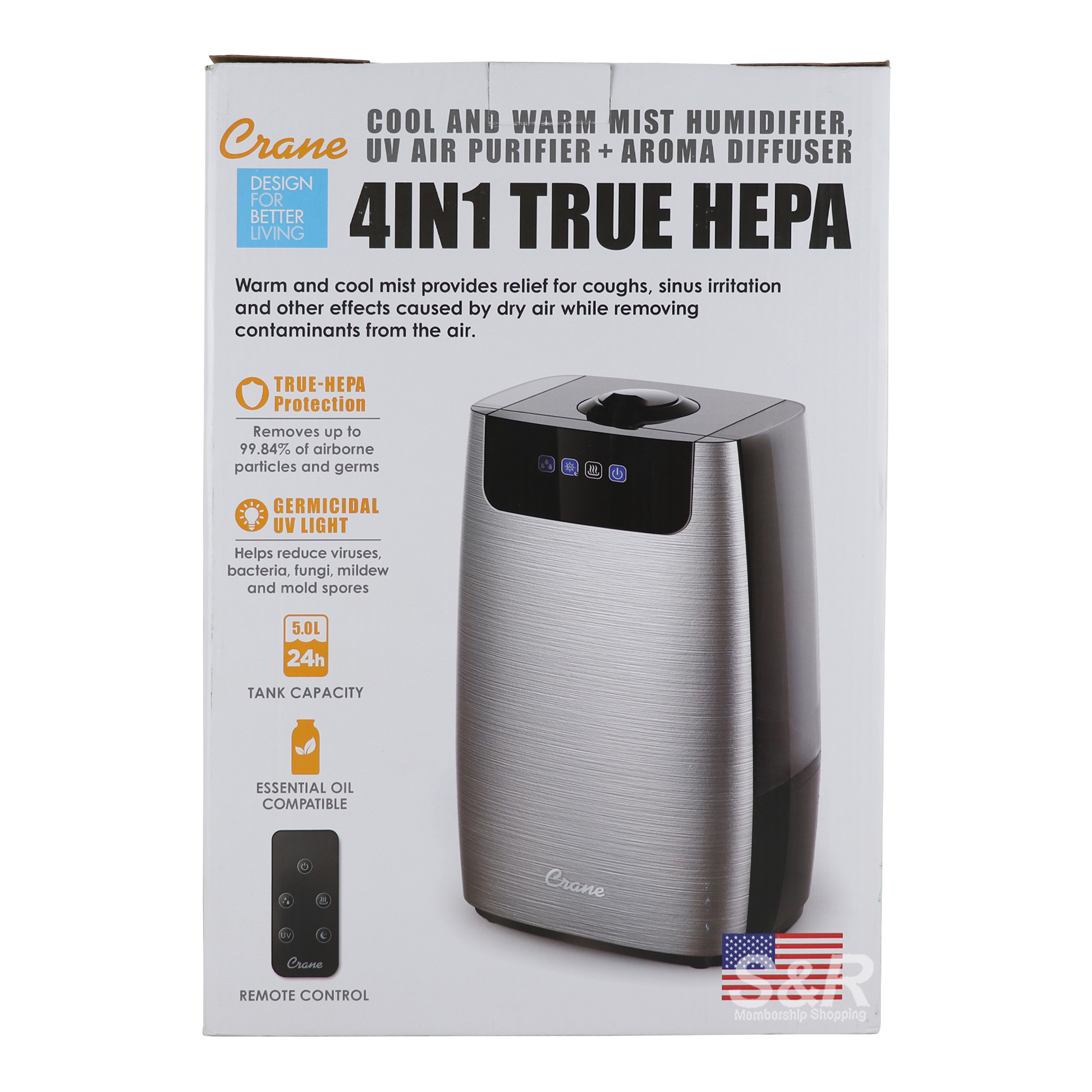 Crane Cool and Warm Mist Humidifier FE-6908 1pc